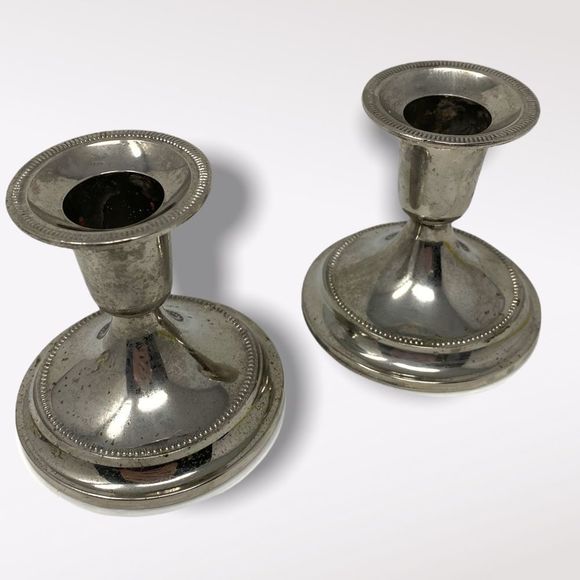 Vintage | 2 Silver Plated Candlestick Holders - Picture 1 of 11